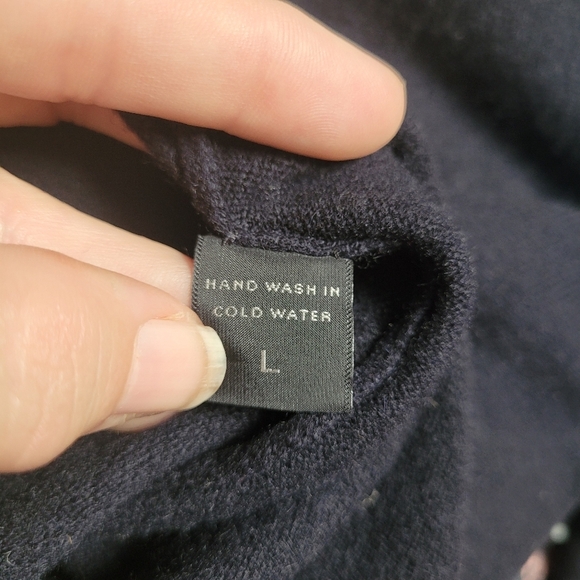 Manrico Black Collared Cashmere Sweater Made in Italy - Picture 3 of 8